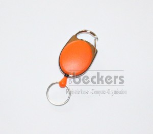 1 Stück Kartenhalter Jojo Oval mit Schlüsselring orange